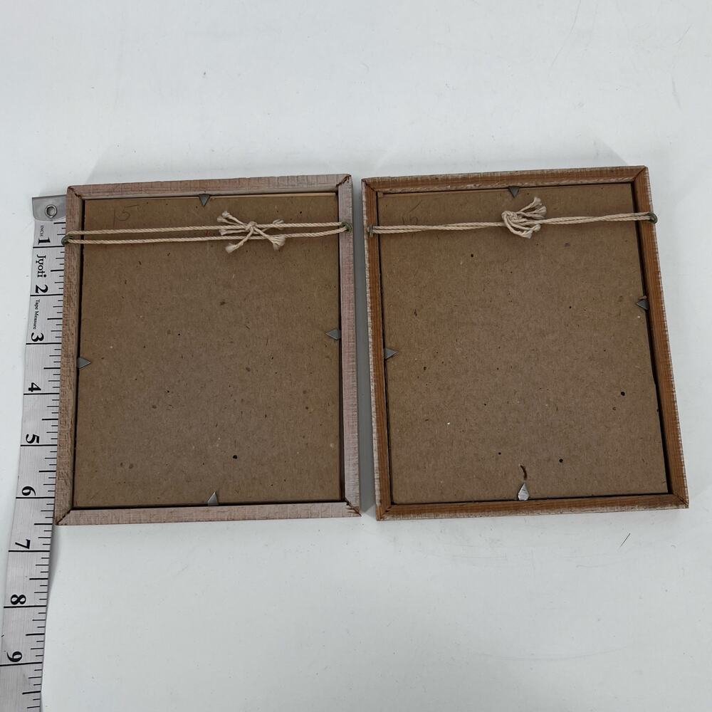 Vtg MCM Framed Floral Art Print Set of 2 M.Black 5.5 x 6.5 in Small Flower Vase - Picture 7 of 8
